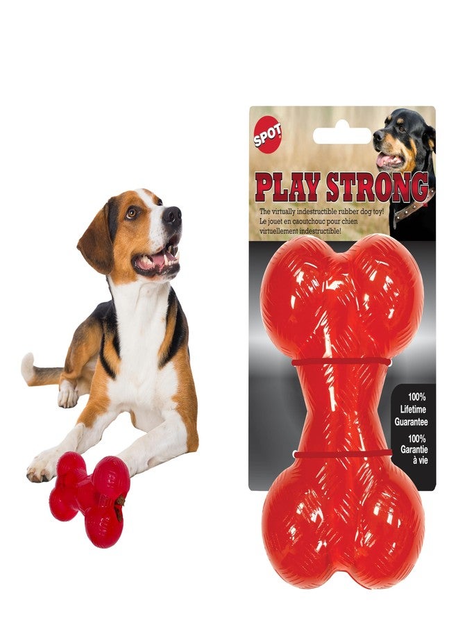 SPOT Play Strong Bone- Durable TPR Long Lasting Dog Chew for Aggressive Chewers, Hole for Treats, Virtually Indestructible Toy for Medium Dogs & Puppies - 5.5 inch - Image 1
